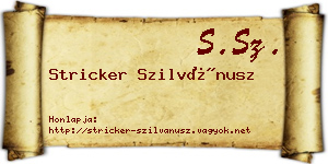 Stricker Szilvánusz névjegykártya